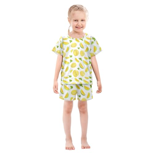 UMIRIKO Cantaloupe Fruit Summer Short Sleeve Pajamas Sleepwear PJ Set B0404885