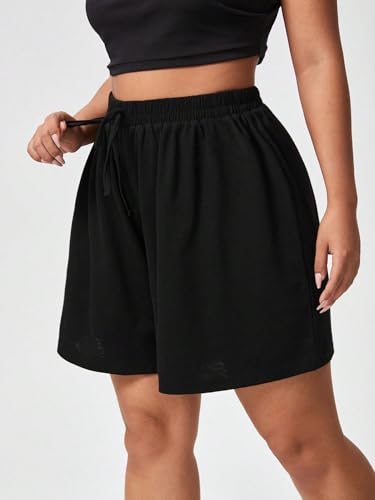 Image of dockstreet Straight Wide fit Long Length Cotton Shorts with Two Side Pockets for Women /Trending Multi Pocket Style, Relaxed Casual Shorts for Women
