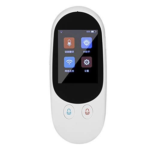 Dispositivo traductor de voz de idioma inteligente, traducción 52+ idiomas Pantalla táctil de 2,4 pulgadas Batería recargable Soporte de Wifi para aprender Viajar Negocios Comprar