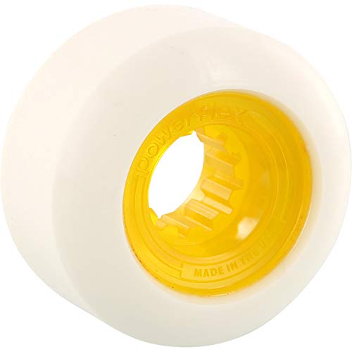 Powerflex Skateboards Rock Candy White/Clear Yellow Skateboard Wheels - 58mm 84b (Set of 4)
