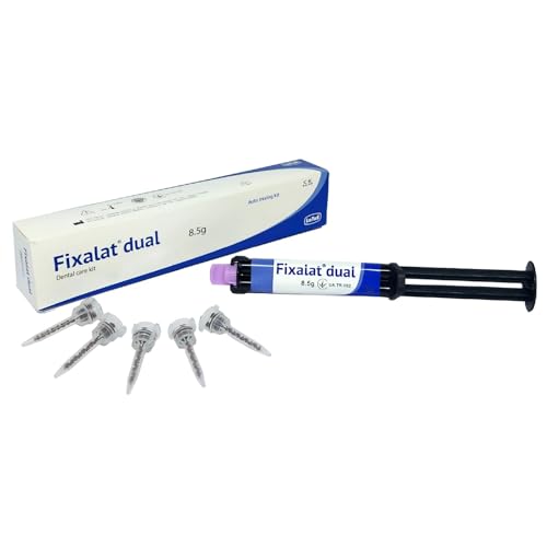 Dental Repair Kit for Permanent Applications Tooth Filling Repair For Implants, Veneers, Inlays, Onlays,Crown, Bridges Two Component Self Cure Automix Cartridge