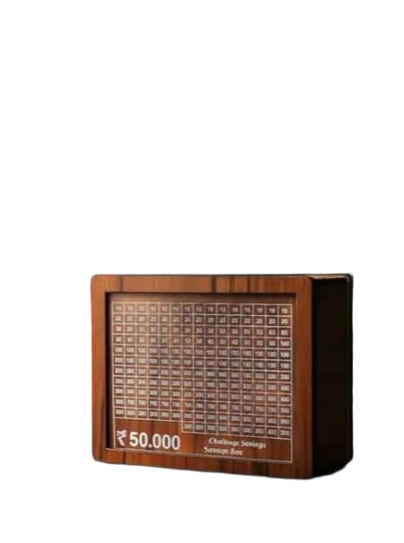 Wooden Savings Box with Deposit Chart Target | Money Saving Challenge Box Style-61-image-46