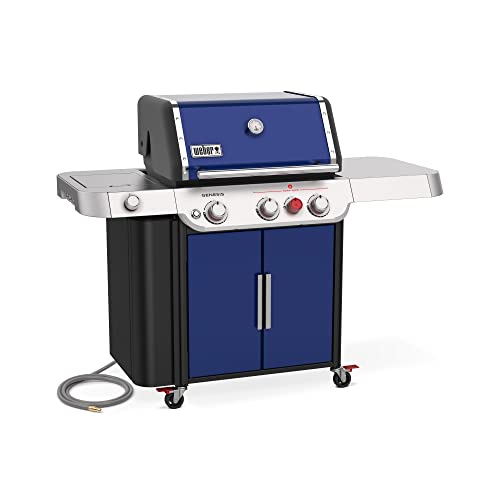 Weber Genesis E-335 Gas Grill, Natural Gas, Deep Ocean Blue #TOP1