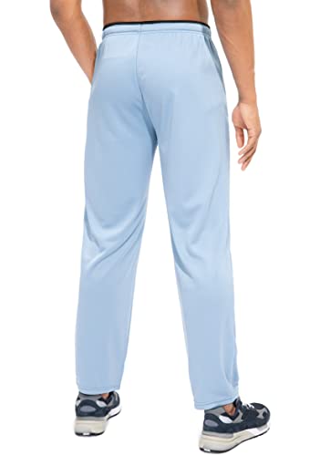 G Gradual Men's Sweatpants With Zipper Pockets Open Bottom Athletic Pants For Men Workout, Jogging, Running, Lounge (Light Blue, X-Large) #TOP2