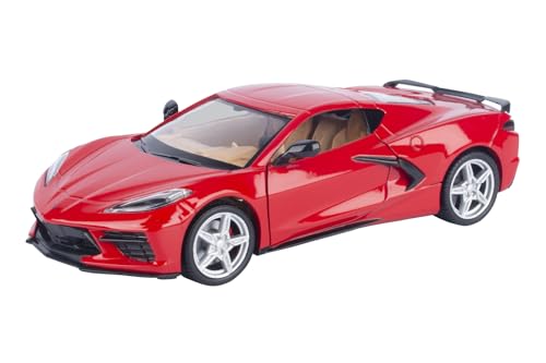 Modelo a escala 1:24 Corvette C8 Stingray rojo miniatura 2