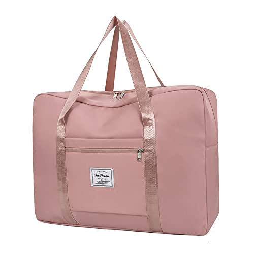 Large capacity travel bags, waterproof storage bags, handbags, moving duffle bags, travel travel boarding bags, Pink