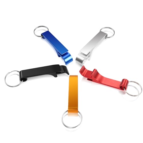 Lot de 5 décapsuleurs - Petit décapsuleur de bière - Pour un usage quotidien - Porte-clés de poche pour pub, barmen, bar, décapsuleur, cadeau de Noël pour homme et papa