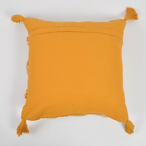 Image of TIB Premium Boho Decorative Throw Cushion Covers, 16 x 16 cm, Set of 2, Cotton. (Yellow Abstract)-230 TC