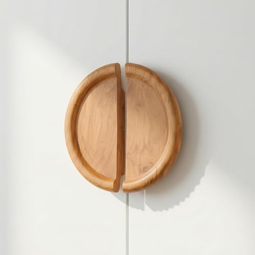 Image of Teak Wood Wooden Wardrobe Handle /Cabinet Handle /Wardrobe Door Pull Handle (8 x 4 Inch) Natural Wood Finish - Model 5023-| 3 Years Warranty |