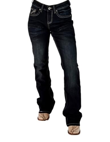 Cowgirl Tuff Western Jeans Women Trainer Bootcut Medium Wash JTRAIN