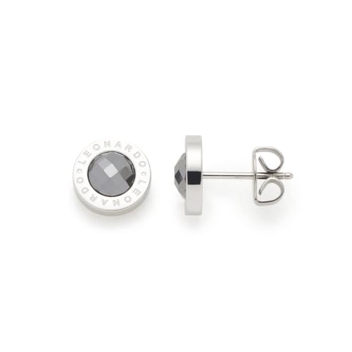 Boucles d'oreilles acier et hématite métallique Leonardo Matrix 026145 de haute qualité