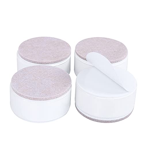 Ezprotekt Alzata per Mobili 3 cm in Acciaio, Diametro 2.36', Alzate Autoadesive per Mobili Resistenti, Aggiunge 1.2' di Altezza ai Letti, Divani e Armadi, Supporta 3000 Ibs, Rotondo Bianca