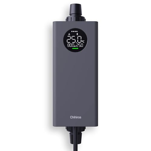 Chihiros Heater Pro - Tankless Water Heater Electric 100-120V Inline Aquarium Heater,10W 50W 100W 200W 300W 500W 800W Variable Smart External Heater for Canister Filter 5-120 Gal - 10-800W, 12/16mm