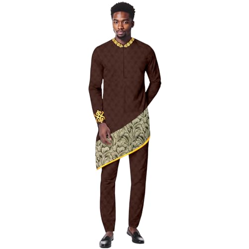 African Clothing for Men Suits Business Attire Dashiki Ankara Jacket Pants 2 Piece Set Party Bazin Riche