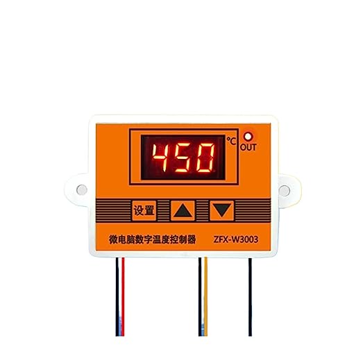 CFWWSAQ Termostato Digital Termostato Inteligente Digital de microcomputadora W3003, Pantalla roja 12/24V Sensor de termopar Tipo K 0-450 ℃(1500W)