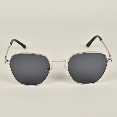 Image of Voyage UV Protected Square Women Sunglasses - (Brown Lens | Golden Frame) (Black) (Small)