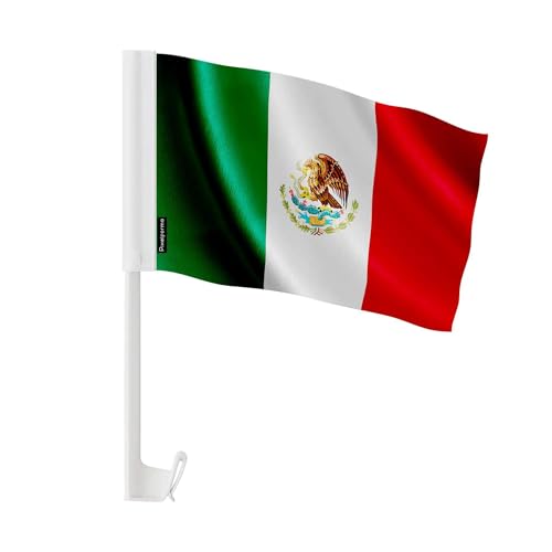 Drapeau voiture Mexique polyester 30x45cm lot 50 pavillons auto pour fête nationale