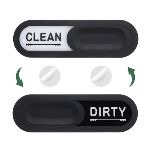 QUARKZMAN Geschirrspüler Magnet Sauber Schmutzig Schild Oval Magnetischer Geschirrspüler Indikator Herz Kratzfestes Schild mit Aufklebern für Geschirrspüler Küche Hotel, Schwarz