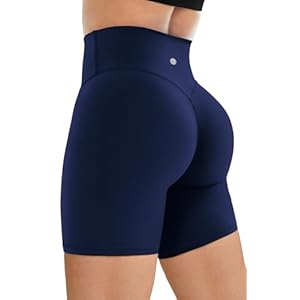 QUEENIEKE Women’s Cloud Feeling Biker Shorts – 6″ High Waisted Tummy Control Fitness Athletic Workout Gym Shorts