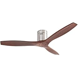 Ventilador Stem Con Luz FORLIGHT Ventilador IP20 Stem 245mm Níquel satinado Madera