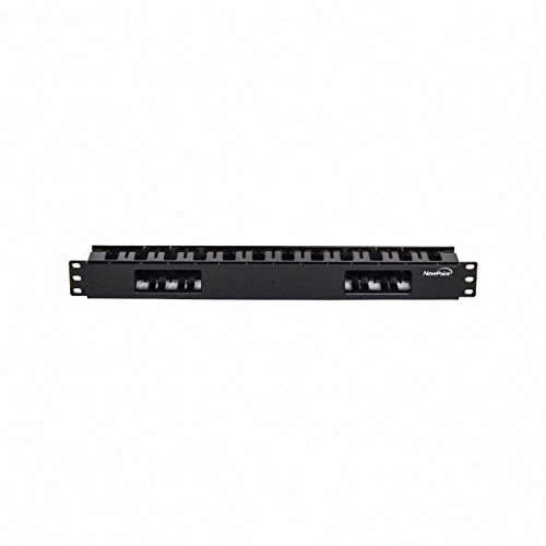 Navepoint 1U Horizontal 19-Inch Rack Mount Cable Management Raceway Duct Panel With Cover Black #TOP1