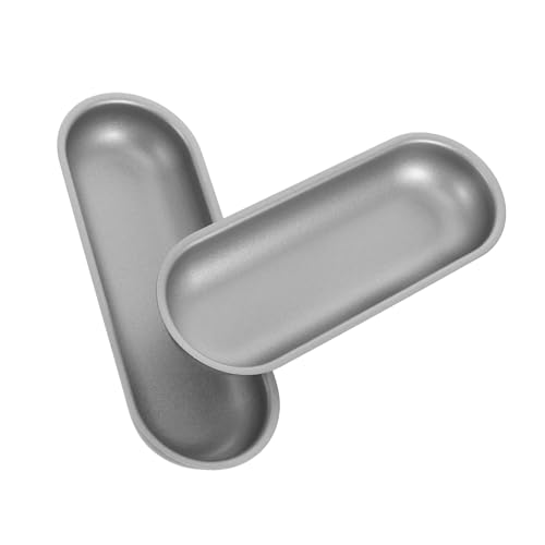 iplusmile 2 piezas Moldes para Hornear Panecillos de Perrito Caliente Acero al Grueso Antiadherente Resistente Altas Temperaturas Fácil Limpieza Horno y Utensilios Color Plateado