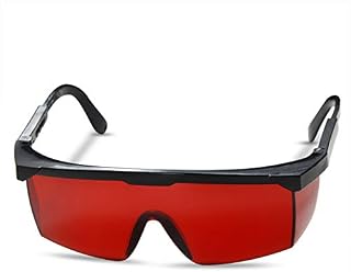 FREEMASCOT OD 4+ 190nm-550nm Wavelength Laser Safety Glasses for Typical 405nm, 445nm, 450nm,520nm,532nm Laser Light for Hair Removal Laser Treatment Eye Protection Goggles (Red)