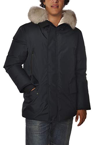.. PEUTEREY, Giubbotto imbottito in piuma con cappuccio. MIGISI/DR/01/FUR-PEU3382-215BLU (L)