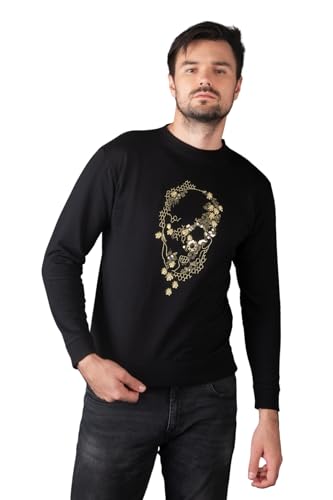 OFU Men’s Honeycomb Hand-Work Cotton Stretchable Full Sleeves Sweatshirt, Round Neck Casual Winterwear for Boys