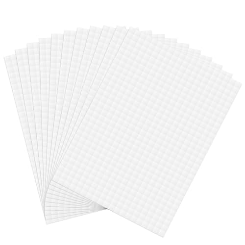 TVNYOUJIA 12 Hojas/7200 Pcs Almohadillas Adhesivos Doble Cara Espuma Cuadradas, 3D Almohadillas Adhesivas de Espuma para manualidades, suministros para hacer tarjetas y fotos scrapbooking
