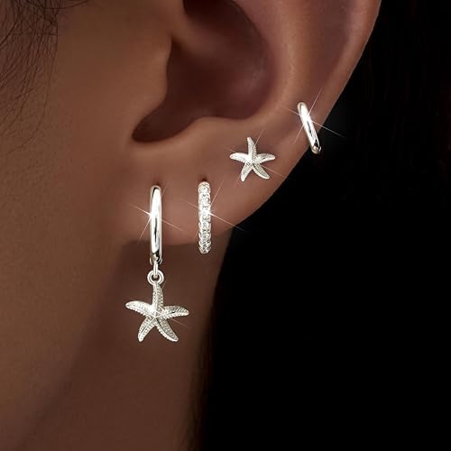 Image of Small Gold Huggie Hoop Earrings Set for Women Men Hypoallergenic 14K Plated Stack Cartilage Earrings, Sterling Silver Multiple Piercing Lightweight Mini Thin Cute Dainty Trendy Jewelry Gifts for Women