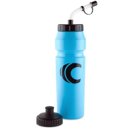 Image of Cannon Sports 1 Liter Sports Water Bottle, BPA-Free, 34 Oz Capacity, Large Mouth, 2 lids (Straw and Squeeze), Great For Helmet Sports Such As Hockey, Lacrosse, Football, Boxing (Light Blue)