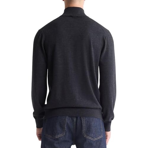 Calvin Klein Mens Zipper Mock Turtleneck Sweater Gray M2