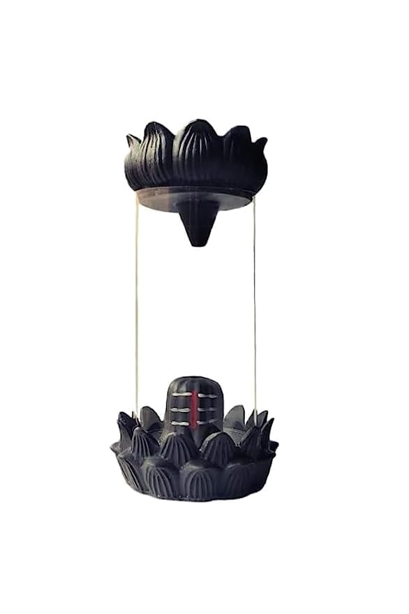 Image of Webstar Shiva Smoke Fountain Polyresin Back Flow shivling Incense Holder with 10 Back Flow Incense Cones | (Back Flow Fountain Home Decor-1-Pcs+10 Cones)