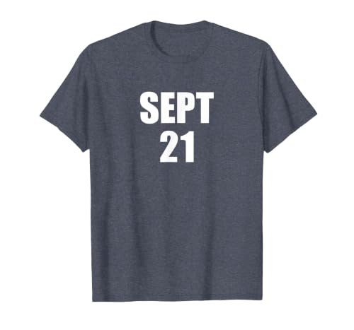 Sept 21 September 21st Date T-Shirt T-Shirt, Men, Heather Blue, Small