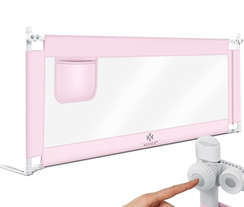 KESSER® Sponda da letto, Protezione per letto, Sponda da letto per bambini, Sponda da culla, Barriera letto per bambini, 150cm - Rosa