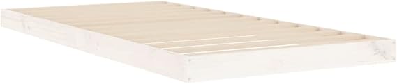 Low Platform Bed Frame, Single Floor Bed Frame with Sturdy Slat Support, Japanese Style, No Box Spring Needed (White, 90x190 cm)