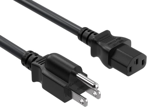 PowerHOOD 3ft 3 Prong Power Cord Compatible with BenQ SVGA MS560 MS536 Business Projector V7050i GP500 EW800ST LW500 LW500ST LW550 W5800 4K Laser Smart TV Projector Repalcement AC Power Charger Cable