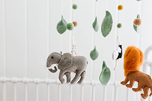 Sorrel + Fern Baby Crib Mobile - Safari Adventure (Elephant, Lion & Giraffe) - Nursery Decoration Ceiling Mobile And Baby Shower For Boys - For Boys & Girls #TOP1