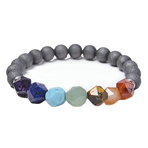 Bracelet Turquoise Blanc 8mm perles naturelles élastique WXKAGF pour femme 19cm