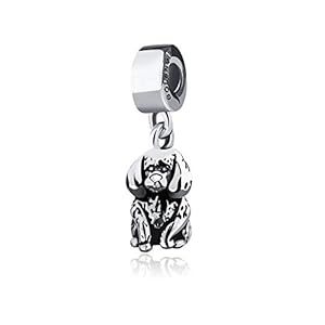 BOLENVI Poodle Miniature Toy Dog 925 Sterling Silver Dangle Pendant X Charm Bead For Pandora & Similar Charm Bracelets or Necklaces