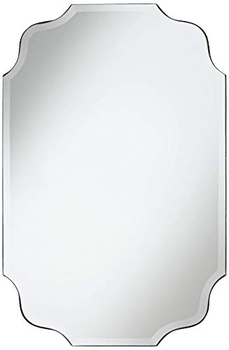 Noble Park Vita Wavy Oval Vanity Decorative Frameless Wall Mirror Traditional Distressed Bronze Edge Beveled Glass 23 1/2" Wide For Bathroom Bedroom Living Room Home House Office Entryway #TOP1