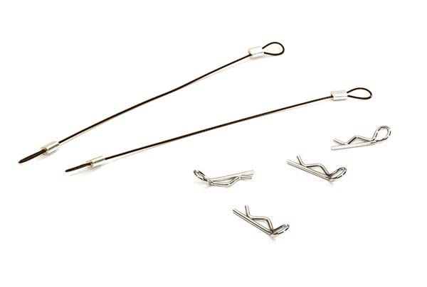 Integy RC Upgrades for Traxxas 1/16, Secured Body Clip (4) with 120mm Retainer Link for Traxxas 1/16