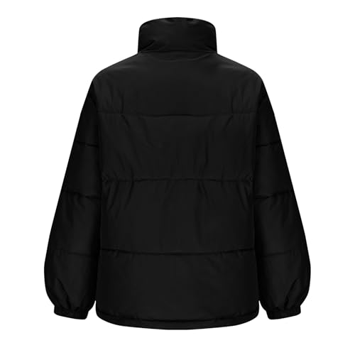 Womens Padded Jacket Outfits for Women Thermal Puffer Plain Fall Winter Outerwear 20254