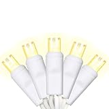 50 Counts Warm White LED Christmas Lights - 25ft Christmas Tree Lights Commercial Grade Outdoor Waterproof, White Wire Warm White Indoor Mini Plug in, 5mm Wide Angle Indoor for Xmas, UL Certified