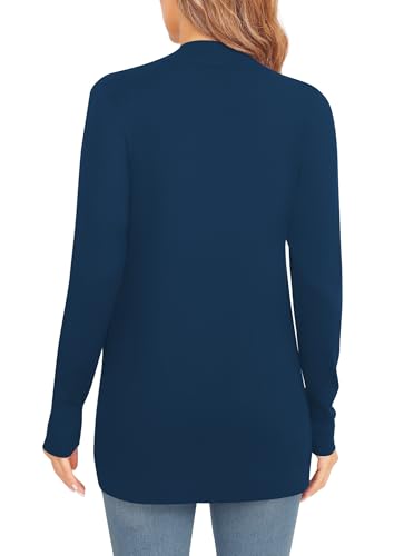 Image of EXCHIC Women's Long Sleeve Lightweight Knit Sweater Cardigan Curved Hem Open Front Cardigans with Pockets