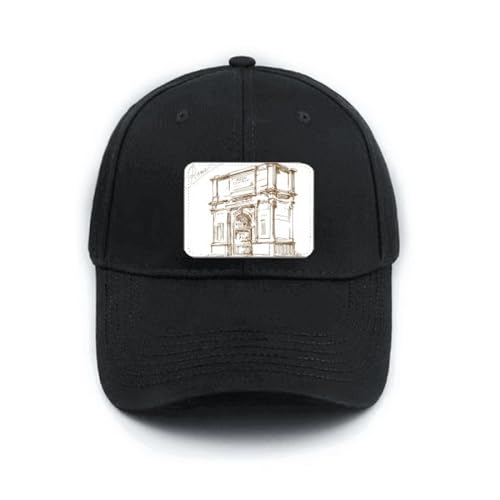 Casquette de baseball Arch of Rome noire conçue avec des finitions haut de gamme
