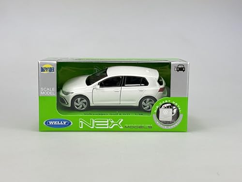 Welly VW Volkwagen Golf 8 VIII GTI 5 Türer Weiss 8. Generation Ab 2019 ca 1/34-1/39 Metall Modell Auto Die Cast Neu im Kasten