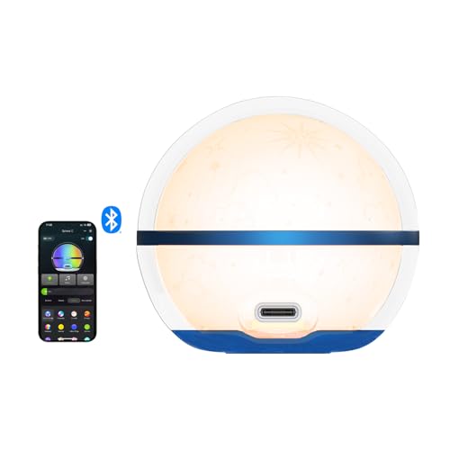 OLIGHT Sphere C Smart Night Light USB-C Rechargeable Ambient Table Lamp with APP Control 75 Lumens RGB Dimmable Bedside lamp Portable for Parties Camping Decoration (Type-C Cable Excluded)