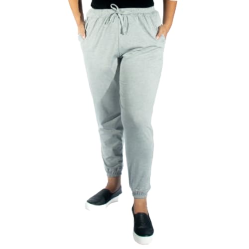 Calça Jogger Feminina Soltinha Viscolycra Básica Confortável (BR, Alfa, G, Regular, Regular, cinza)